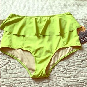 Green high waisted swim bottoms
